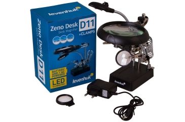 Image of Levenhuk Zeno Desk D11 Magnifier, Black/Silver, Medium 70445