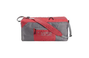 Image of Lewis N. Clark 18in Packable Duffel with Neoprene Zip Pouch, Red/Gray, One Size, 1760RED