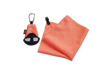 Image of Lewis N Clark CamPack Outdoor Microfiber Towel,12x12in,Orange,Small 9303