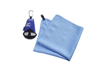Image of Lewis N Clark CamPack Outdoor Microfiber Towel,16x16in,Blue,Medium 9304