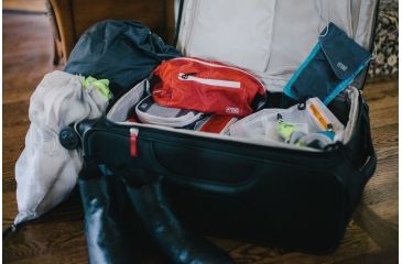 Image of Lewis N Clark ElectroLight Overseas Trip Neck Stash,8x5in,Bright Blue/Neon Lemon 1118BLU