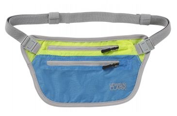 Image of Lewis N Clark ElectroLight Overseas Trip Neck Stash,8x5in,Bright Blue/Neon Lemon 1119BLU