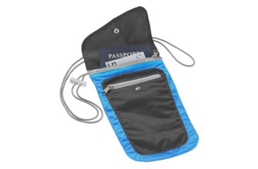 Image of Lewis N Clark ElectroLight Overseas Trip Neck Stash,8x5in,Charcoal/Bright Blue 1118CHR