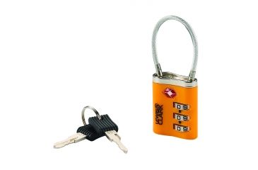 Image of Lewis N Clark Travel Sentry Combo Lock with Keys, Orange TSA44ONG