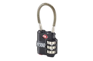 Image of Lewis N. Clark Travel Sentry Indicator Heavy-Duty Cable Lock, Black, One Size, TSA100