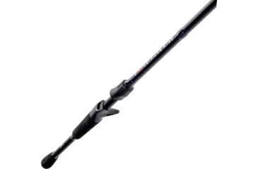 Image of Lew’s American Hero Casting Rod, 6ft 10in 1-PC, Medium-Heavy, Fast, IM6 Graphite Rod, Stainless Steel Guides and Inserts, EVA Split-Grip, No Foul Hook Keeper, Black/Blue, AH610MHCG3