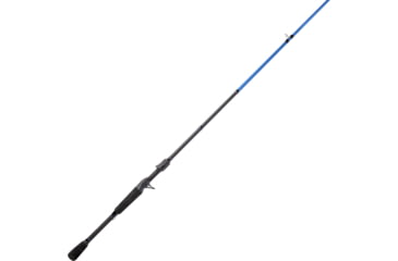 Image of Lew’s American Hero Casting Rod, 6ft 10in 1-PC, Medium-Heavy, Fast, IM6 Graphite Rod, Stainless Steel Guides and Inserts, EVA Split-Grip, No Foul Hook Keeper, Black/Blue, AH610MHCG3