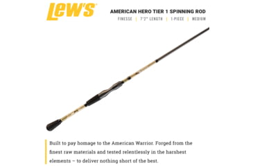 Image of Lew’s American Hero Tier 1 Spinning Rod, 7ft 2in, 1-PC, Medium, Fast, AHT172MFS