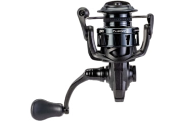 Image of Lew’s Custom 300 Spinning Reel, SZ 300 Reel, 9+1 Bearings, 6.2-1 Ratio, Aluminum Frame and Sideplate, Screw-In Aluminum Handle, Speed Gears, Speed Lube, Hybrid Carbon Drag, Black/Silver, CS300G2