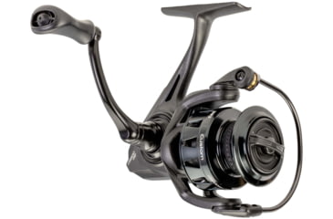 Image of Lew’s Custom 300 Spinning Reel, SZ 300 Reel, 9+1 Bearings, 6.2-1 Ratio, Aluminum Frame and Sideplate, Screw-In Aluminum Handle, Speed Gears, Speed Lube, Hybrid Carbon Drag, Black/Silver, CS300G2