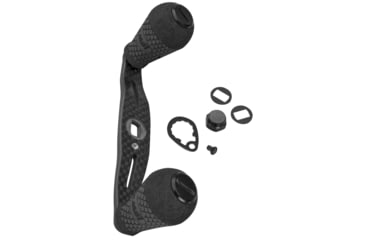 Image of Lew’s Custom Shop Carbon Fiber Handle, Standard Round, 95mm Handle, Paddle Knobs, Black, CSCHB