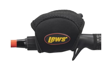Image of Lew's Speed Reel Cover, Fits Small Spinning Reels, 2mm Neoprene, Hook and Loop Closure, Black, LSCBS1