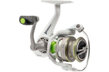 Image of Lew’s MACH 1 Spinning Reel, SZ 100 Reel, 9+1 Bearings, 5.2-1 Ratio, Graphite Frame, Speed Gears, Speed Lube, Multi-Disc Drag, Reversible Retrieve, Metallic White/Gray/Green, MH100G3