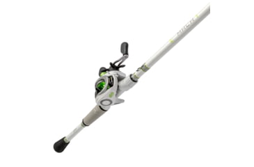 Image of Lew’s MACH 1 Baitcast Reel and Rod Combo, 7ft 2in, 1-PC IM7 Graphite Rod, Medium-Heavy, Fast, 7+1 Bearings, 7.5-1 Ratio, LH Retrieve, White/Black/Gray/Green, MH1SHL72MHG3