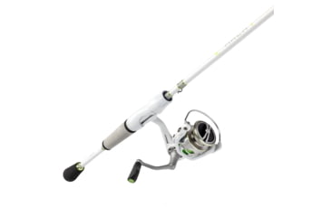 Image of Lew’s MACH 1 Spinning Reel and Rod Combo, 6ft 9in, 1-PC IM7 Graphite Rod, Medium, Fast, SZ 300 Reel, 9+1 Bearings, 6.2-1 Ratio, White/Black/Gray/Green, MH3069MFSG3