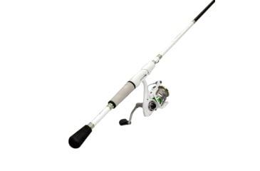Image of Lew’s MACH 1 Spinning Reel and Rod Combo, 6ft 9in, 1-PC IM7 Graphite Rod, Medium-Light, Fast, SZ 200 Reel, 9+1 Bearings, 6.2-1 Ratio, White/Black/Gray/Green, MH2069MLFSG3