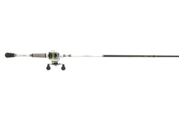 Image of Lew’s MACH 1 SS Baitcast Reel and Rod Combo, 6ft 9in, 1-PC, Med-Light, Fast IM7 Rod, 7+1 Bearings, 7.5-1 Ratio, Shallow Spool, RH Retrieve, White/Black/Gray/Green, MHSS1SH69MLG3