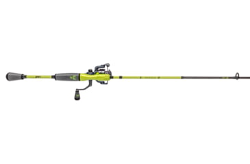 Image of Lew’s MACH 2 Mobile Spinning Reel and Rod Combo, 6ft 6in, 2-PC IM8 Graphite Rod, Medium  w/ Fast, SZ 200 Reel, 6.2-1 Ratio, Mobile Carry Case, Green/Black/Gray, M2MSC2066M-2