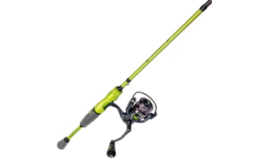 Image of Lew’s MACH 2 Mobile Spinning Reel and Rod Combo, 6ft 6in, 2-PC IM8 Graphite Rod, Medium  w/ Fast, SZ 200 Reel, 6.2-1 Ratio, Mobile Carry Case, Green/Black/Gray, M2MSC2066M-2