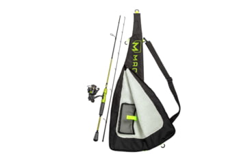 Image of Lew’s MACH 2 Mobile Spinning Reel and Rod Combo, 6ft 6in, 2-PC IM8 Graphite Rod, Medium  w/ Fast, SZ 200 Reel, 6.2-1 Ratio, Mobile Carry Case, Green/Black/Gray, M2MSC2066M-2