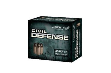 Image of Liberty Ammunition Civil Defense .45 ACP +P 78 Grain Hollow Point Nickel-Plated Brass Cased Centerfire Pistol Ammo, 20 Rounds, LA-CD-45-013