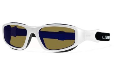 Image of Liberty Sport Suns SNOWBLAZER 2Protective Eyewear Shiny Pearl White Frame,Amber w blue flash Lens, Unisex SNOW2SPWH5919SCL
