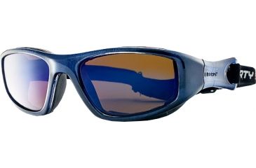 Image of Liberty Sport Suns SNOWBLAZER 2 Protective Eyewear Translucent Blue Frame,Amber w blue flash Lens, Unisex SNOW2TBLU5919SCL