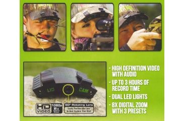 Image of Lidcam HD-1 8x Action Camera, 1080p, Black, LIDCAM-HD1
