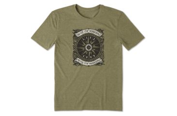 Image of Life Is Good Cool Tee Wander Compass T-Shirt - Mens, Fatigue Green, Small, 55782-S