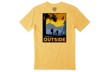 Image of Life Is Good Crusher Tee Great Outdoor Camp T-Shirt - Mens, Baja Yellow, Large, 55434-L