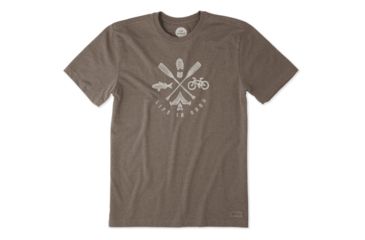 Image of Life Is Good Hike into the Wild Crusher Tee Mens, Heather Rich Brown, Large, 53881-L