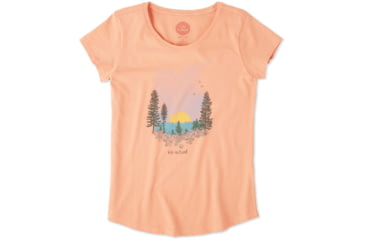 Image of Life Is Good Landscape Smiling Smooth Tee, Fresh Coral, Small, 53179-S