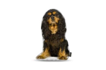 Image of Lifelike Pillows Custom Dog Shaped Pillow, King Charles, Black, 16 inch Tall/4 inch Thick, DOG18-SH-16