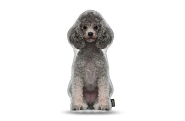 Image of Lifelike Pillows Custom Dog Shaped Pillow, Poodle, Gray, 16 inch Tall/4 inch Thick, DOG23-SH-16