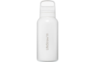 Image of LifeStraw Go Stainless Steel 1 L Water Bottle w/Filter, White, 1 Liter, LGV41SWHWW