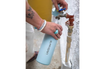 Image of LifeStraw Go Stainless Steel 18oz Water Bottle w/Filter, Aegean Sea, LGV418ASWW