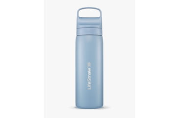 Image of LifeStraw Go Stainless Steel 18oz Water Bottle w/Filter, Icelandic Blue, LGV418IBWW