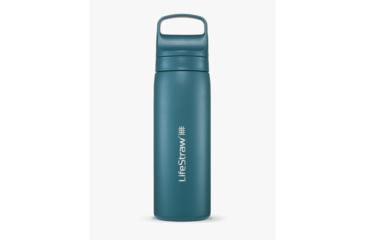 Image of LifeStraw Go Stainless Steel 18oz Water Bottle w/Filter, Laguna Teal, LGV418TLWW