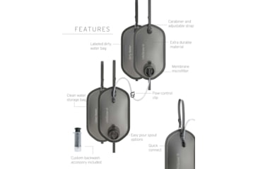 Image of LifeStraw Large Capacity Gravity Water Filter System w/Safe Water Storage Bag, One Size, Dusty Mountain Blue, 8 Liter, LSPS8LBMB1