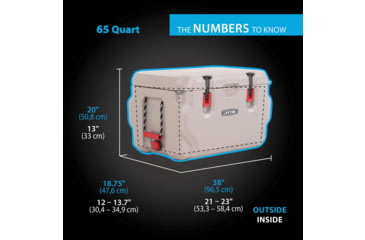 Image of Lifetime Products 65 Quart High Performance Cooler, Khaki/Red, 91070