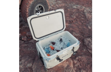 Image of Lifetime Products 65 Quart High Performance Cooler w/ Wheels, Pumice/Green, 91179