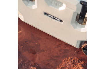 Image of Lifetime Products 65 Quart High Performance Cooler w/ Wheels, Pumice/Green, 91179