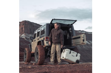 Image of Lifetime Products 65 Quart High Performance Cooler w/ Wheels, Pumice/Green, 91179