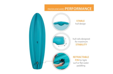 Image of Lifetime Products Horizon 100 Stand-Up Paddleboard w/Paddle, Teal, 90715