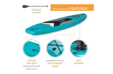 Image of Lifetime Products Horizon 100 Stand-Up Paddleboard w/Paddle, Teal, 90715