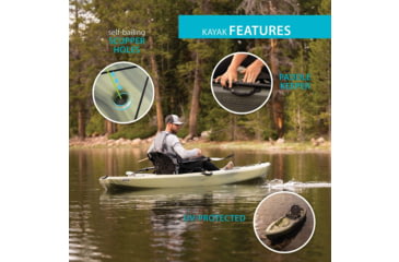 Image of Lifetime Products Kenai Pro Angler 100 Fishing Kayak w/Paddle, Moss Fusion, 91149