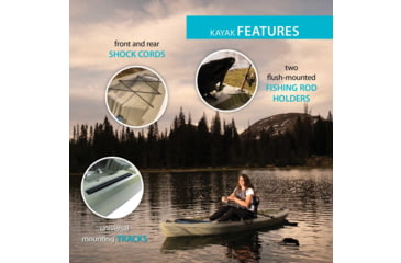 Image of Lifetime Products Kenai Pro Angler 100 Fishing Kayak w/Paddle, Moss Fusion, 91149