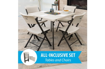 Image of Lifetime Products 37-Inch Fold-In-Half Table and 4 Chairs Set