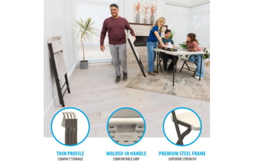 Image of Lifetime Products 37-Inch Fold-In-Half Table and 4 Chairs Set