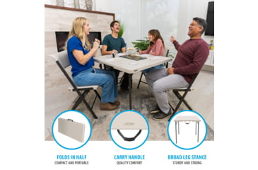 Image of Lifetime Products 37-Inch Fold-In-Half Table and 4 Chairs Set